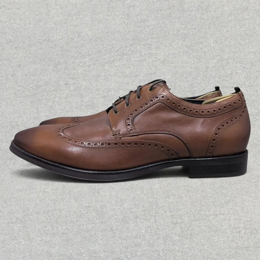 Cole Haan Jefferson Grand 2.0 Wingtip Oxford Shoes Men's Size 13M Tan C30100